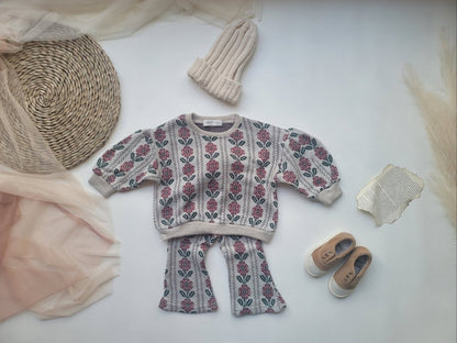 [PRE-ORDER] Knit Top Boot-Cut Pants Set