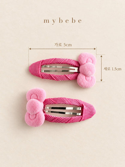 [PRE-ORDER] Cute Velvet Ribbed Hair Pin Set