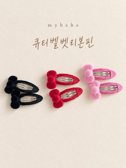 [PRE-ORDER] Cute Velvet Ribbed Hair Pin Set
