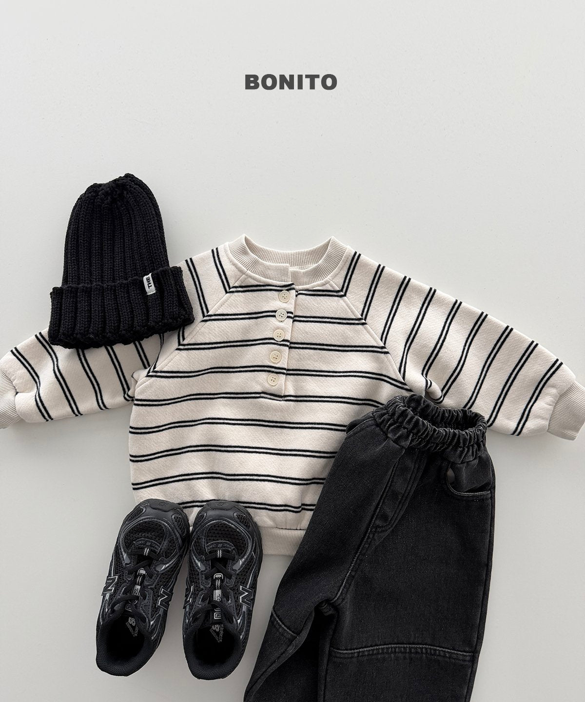 [PRE-ORDER] Stripe Henry Neck Sweatshirts (Mom&Dad Couple)