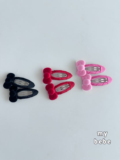 [PRE-ORDER] Cute Velvet Ribbed Hair Pin Set