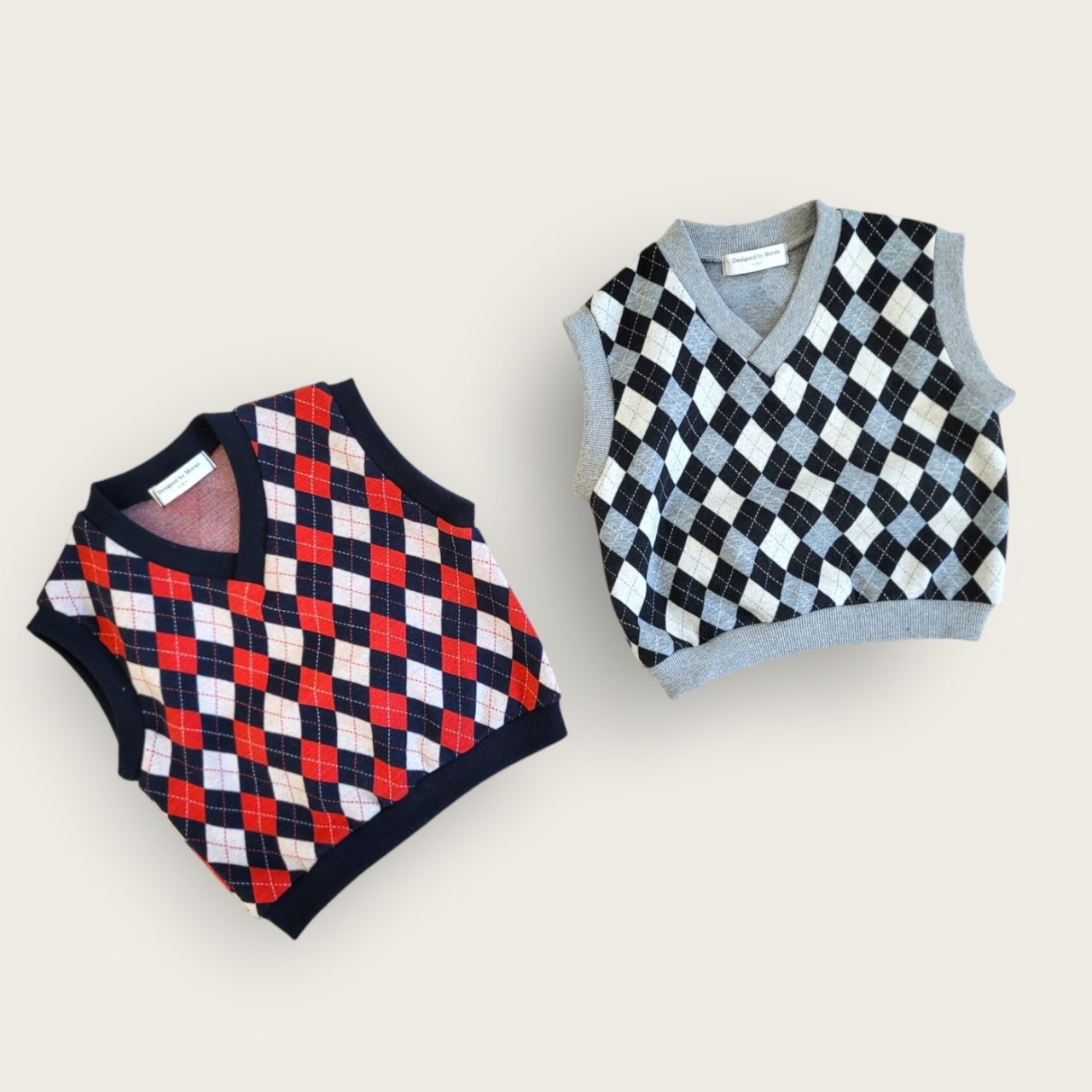 [PRE-ORDER] Mix Argyle Vest Bottom Set