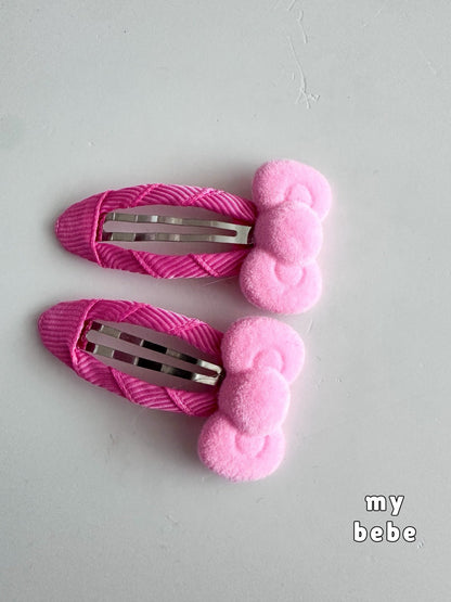 [PRE-ORDER] Cute Velvet Ribbed Hair Pin Set