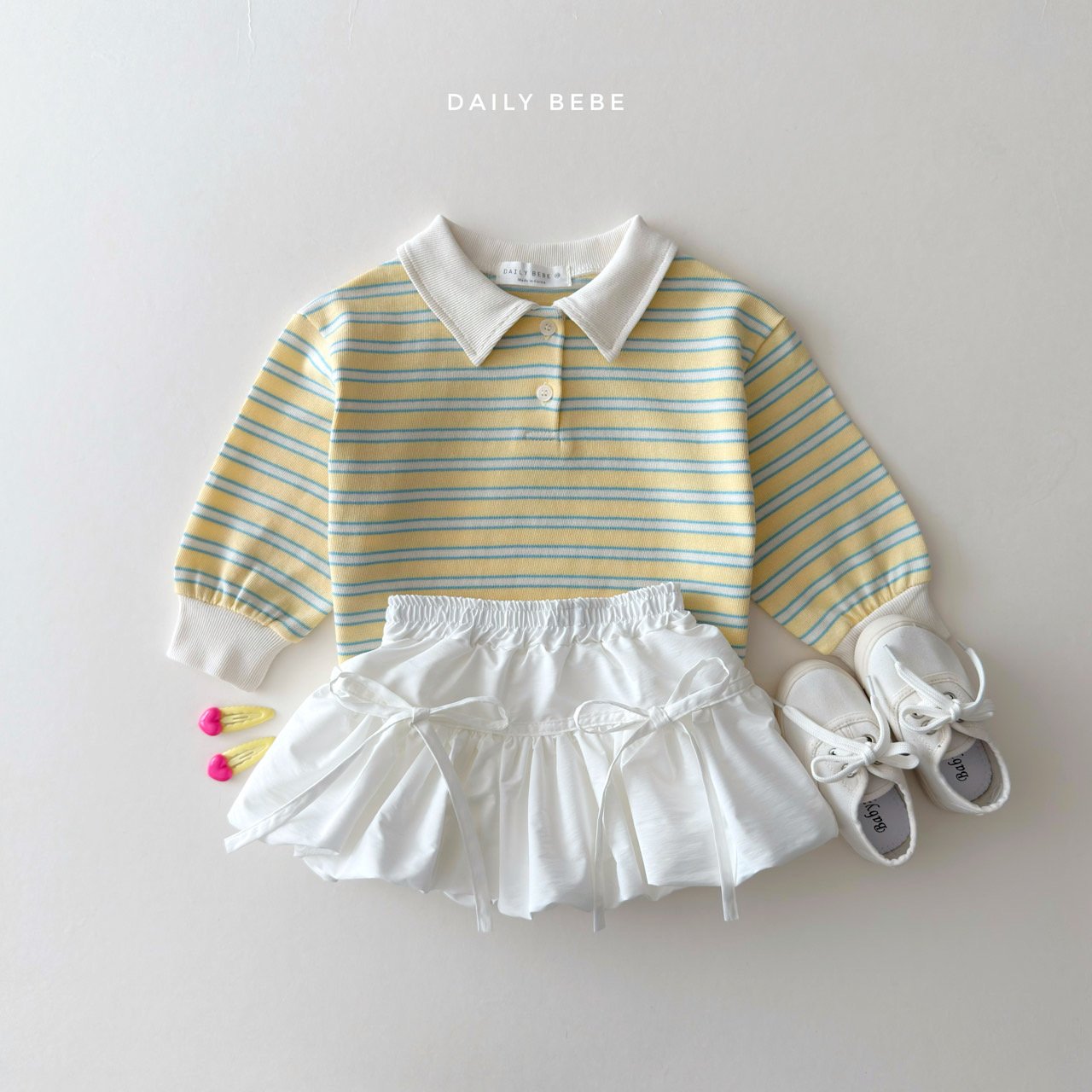Cozy Collar T-Shirts [Yellow/M(3-4yr)]