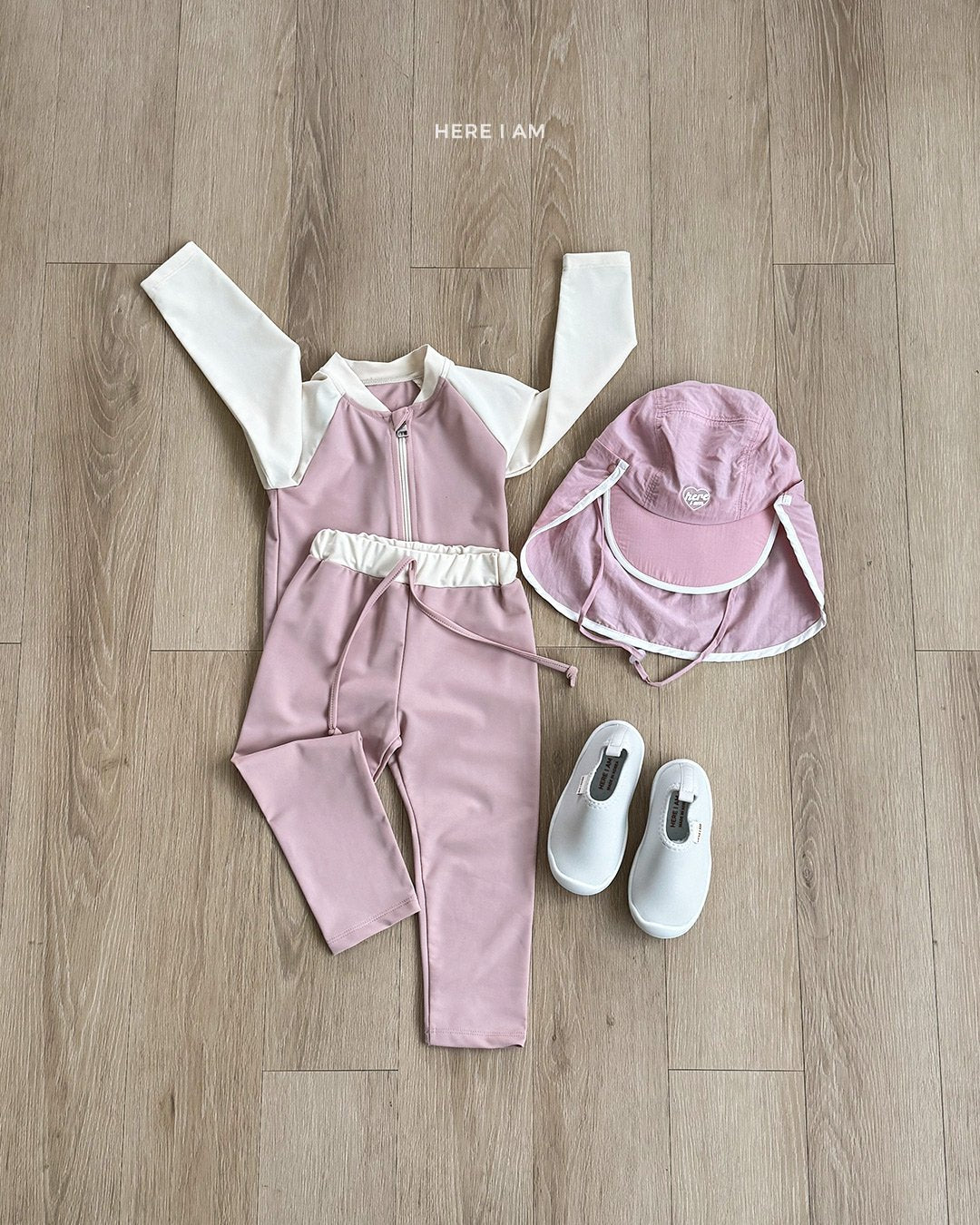 [PRE-ORDER] Bunny Rash Guard Zip-Up Bottom Set