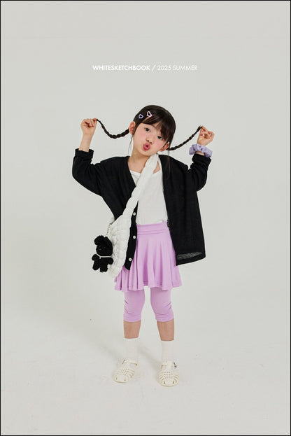 Skirt 3/4 Leggings [Melange Grey,Black/L(4-5yr)]