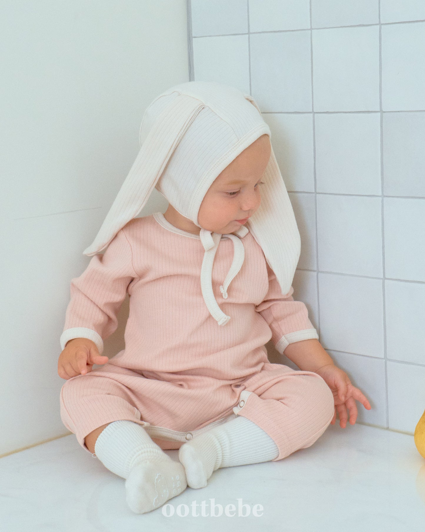 [PRE-ORDER] Butter Cream Body Suit + Bonnet Set