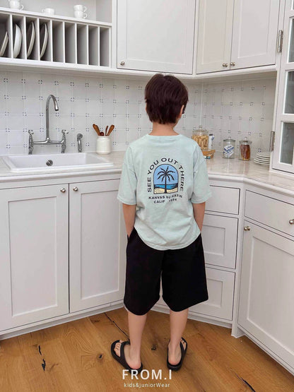 Palm Tree T-Shirts [Mint/S(3-4yr), JL(10-12yr)]