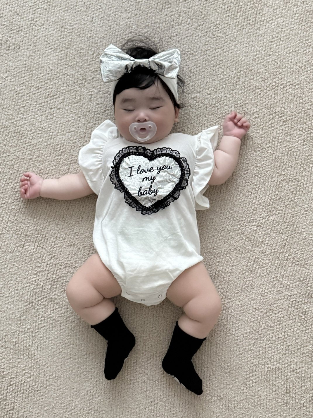 [PRE-ORDER] Lace Heart Body Suit + Hair Band Set