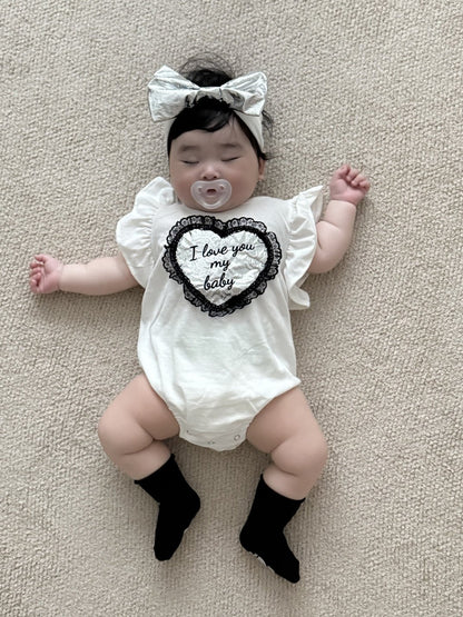 [PRE-ORDER] Lace Heart Body Suit + Hair Band Set