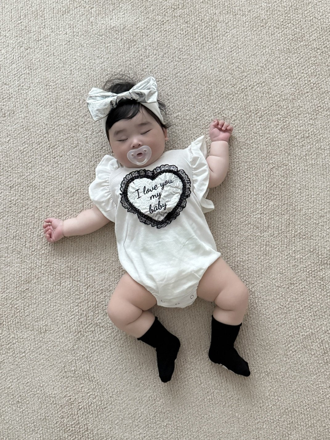 [PRE-ORDER] Lace Heart Body Suit + Hair Band Set
