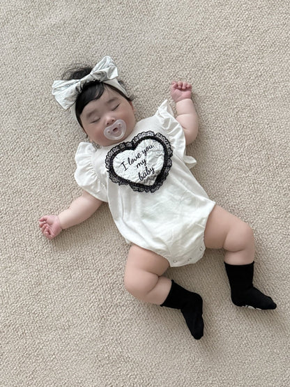 [PRE-ORDER] Lace Heart Body Suit + Hair Band Set