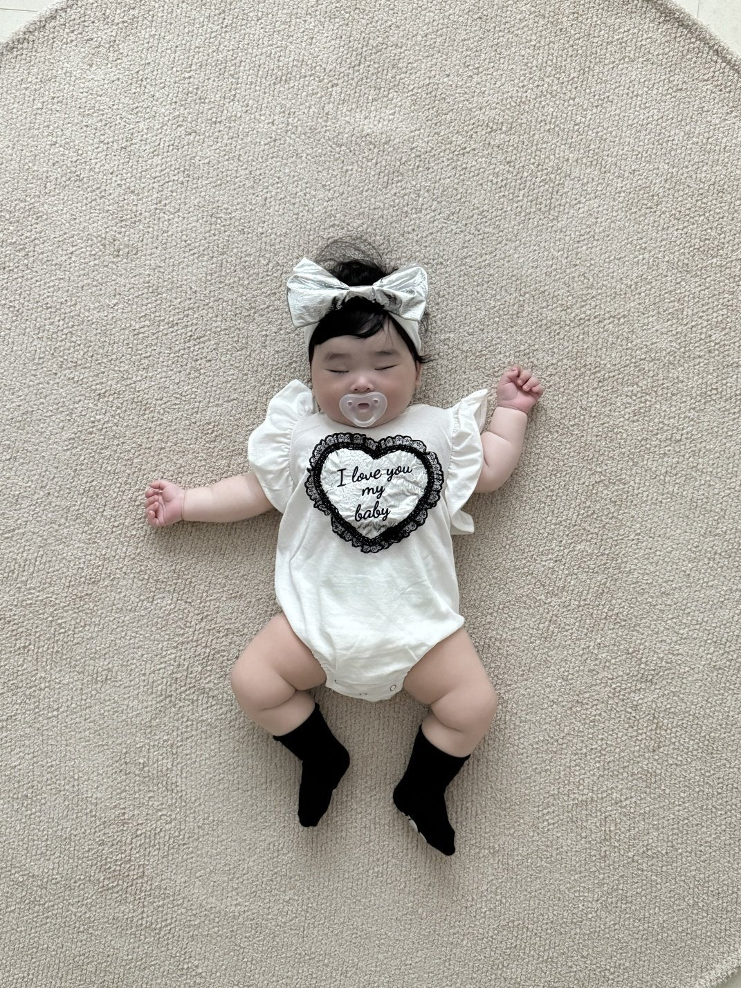 [PRE-ORDER] Lace Heart Body Suit + Hair Band Set