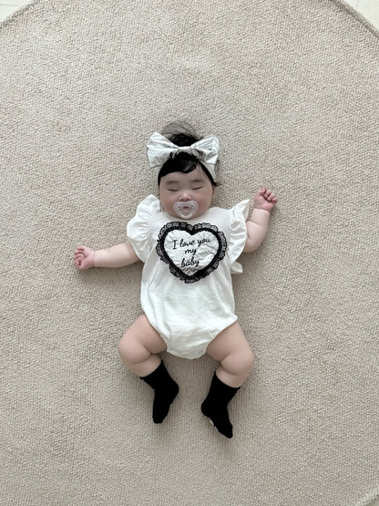 [PRE-ORDER] Lace Heart Body Suit + Hair Band Set
