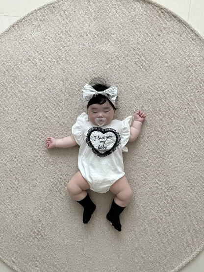 [PRE-ORDER] Lace Heart Body Suit + Hair Band Set