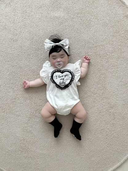 [PRE-ORDER] Lace Heart Body Suit + Hair Band Set