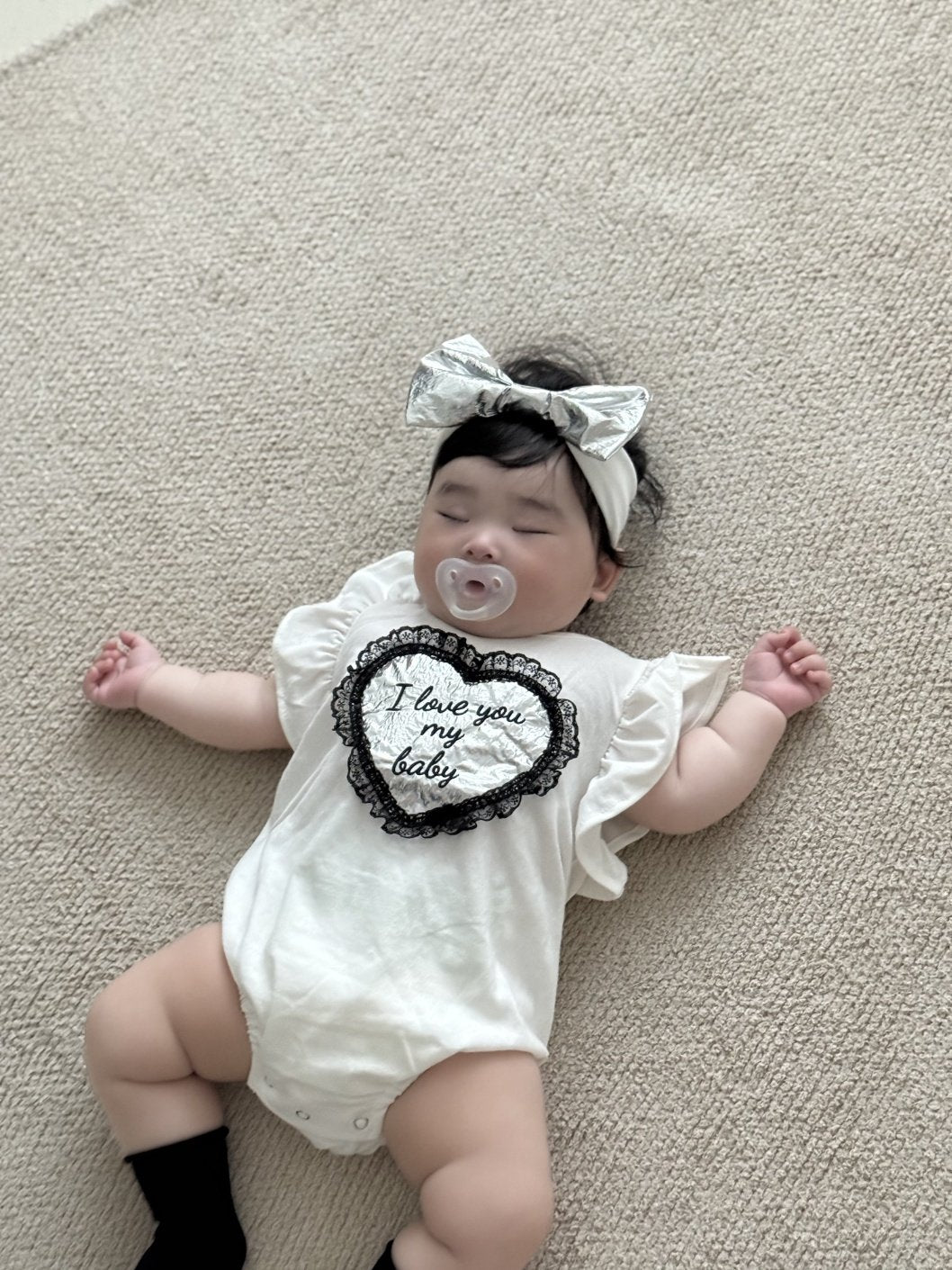 [PRE-ORDER] Lace Heart Body Suit + Hair Band Set