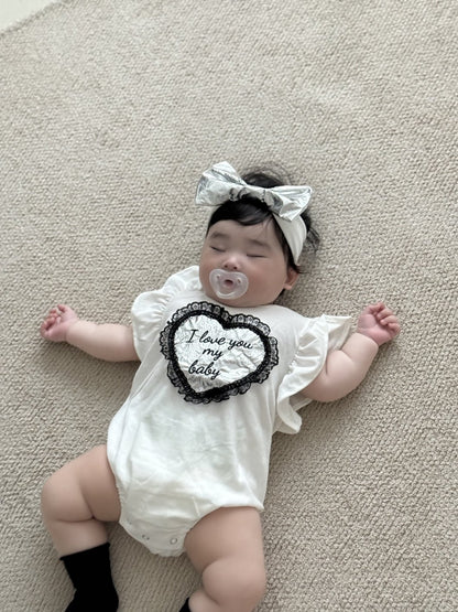 [PRE-ORDER] Lace Heart Body Suit + Hair Band Set