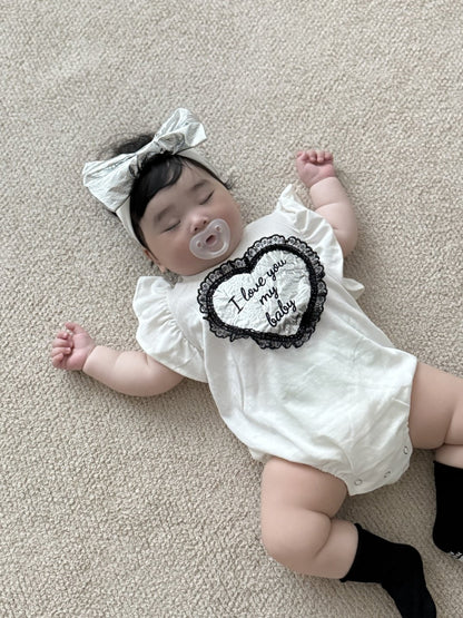 [PRE-ORDER] Lace Heart Body Suit + Hair Band Set