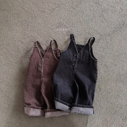 [PRE-ORDER] Heart Denim Ribbed Overalls