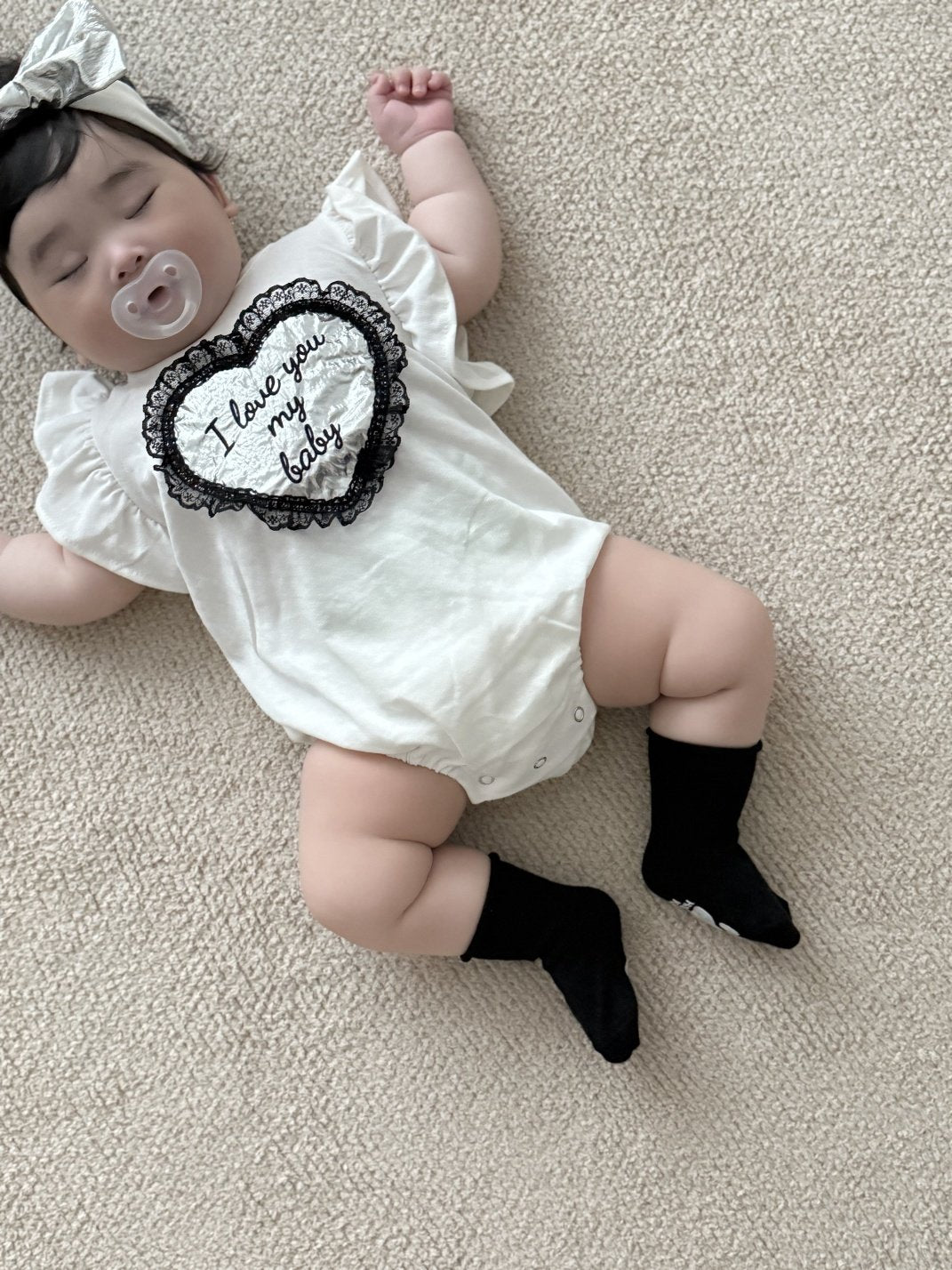 [PRE-ORDER] Lace Heart Body Suit + Hair Band Set