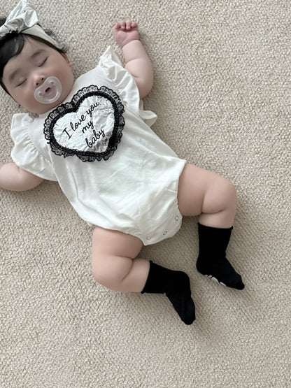 [PRE-ORDER] Lace Heart Body Suit + Hair Band Set