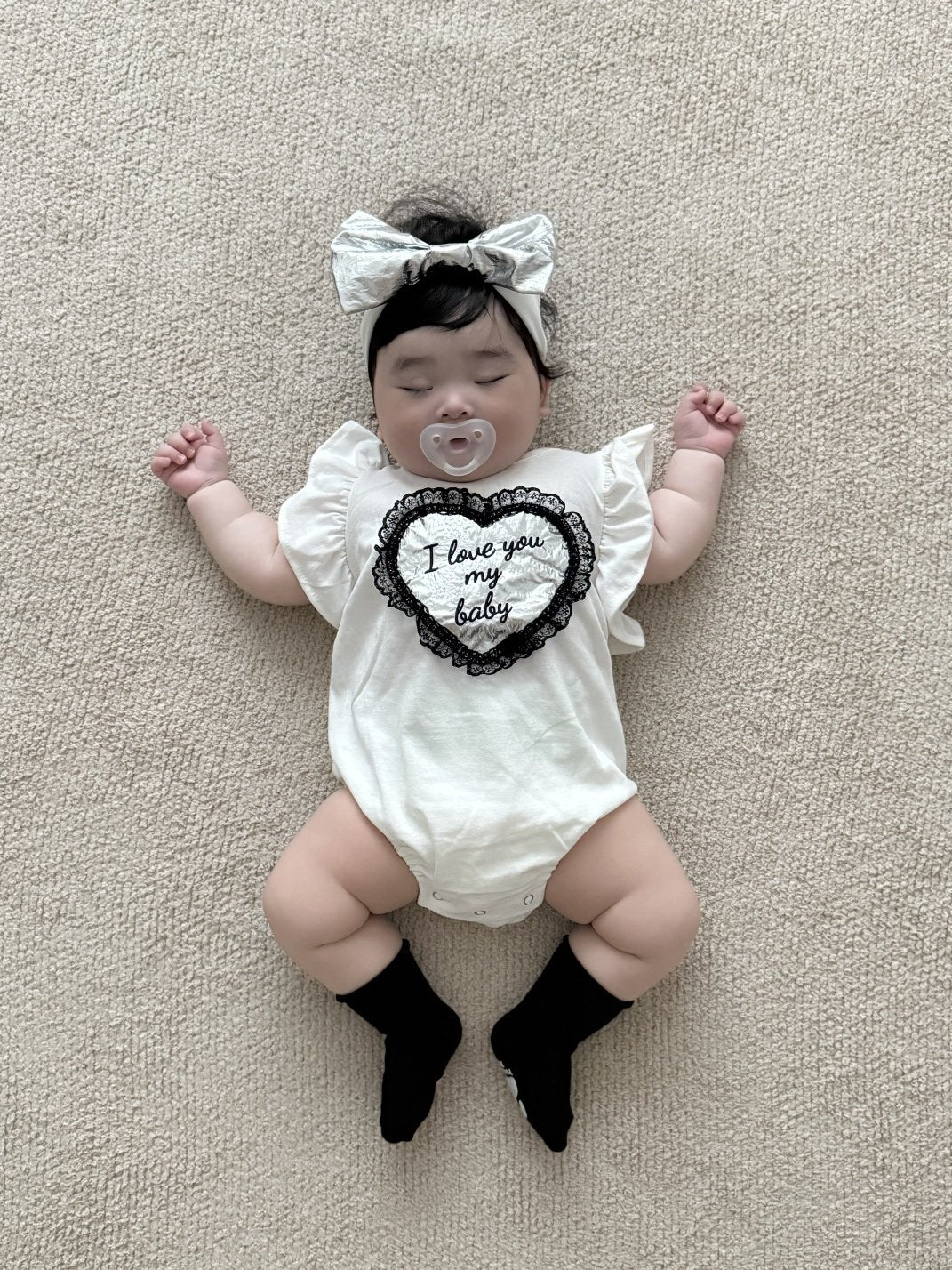 [PRE-ORDER] Lace Heart Body Suit + Hair Band Set