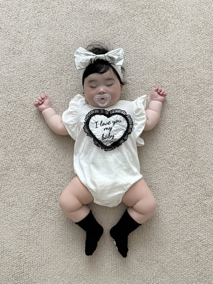 [PRE-ORDER] Lace Heart Body Suit + Hair Band Set