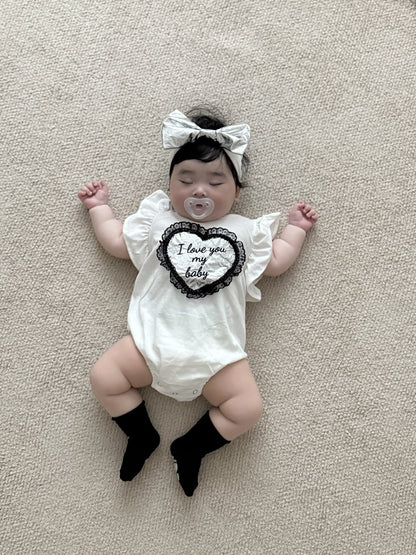 [PRE-ORDER] Lace Heart Body Suit + Hair Band Set