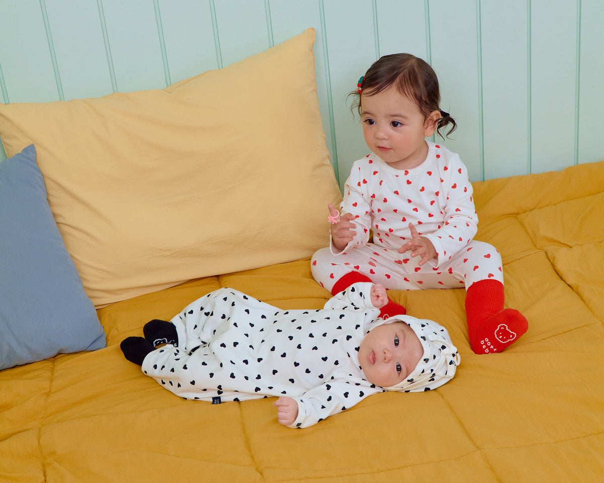 [PRE-ORDER] Petit Heart Body Suit + Bonnet Set
