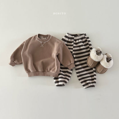 Stripe Jogger Pants [Brown/S(2-3yr)]