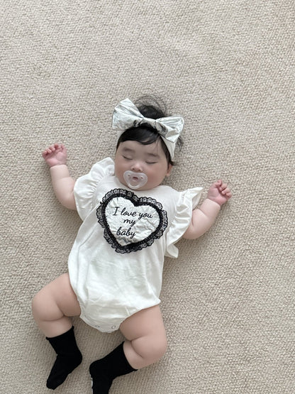 [PRE-ORDER] Lace Heart Body Suit + Hair Band Set