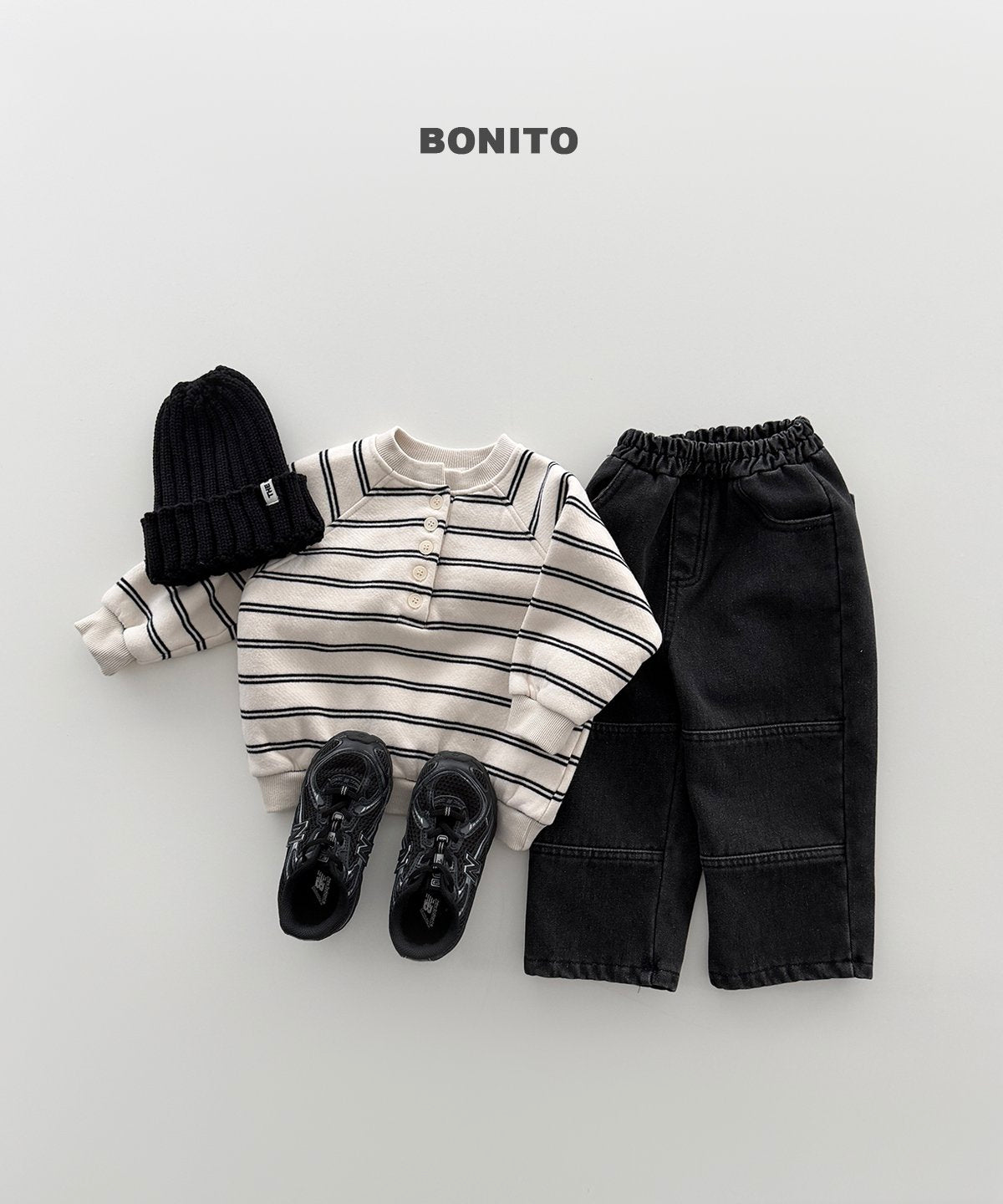 [PRE-ORDER] Stripe Henry Neck Sweatshirts (Mom&Dad Couple)