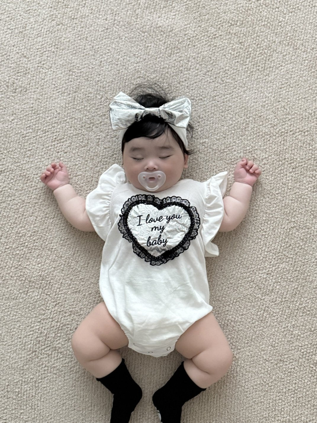 [PRE-ORDER] Lace Heart Body Suit + Hair Band Set