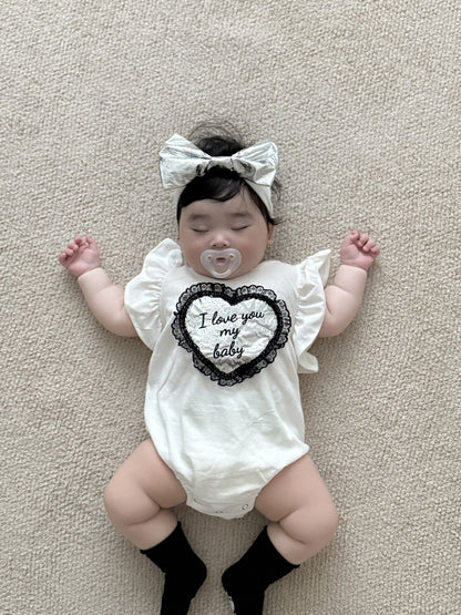 [PRE-ORDER] Lace Heart Body Suit + Hair Band Set