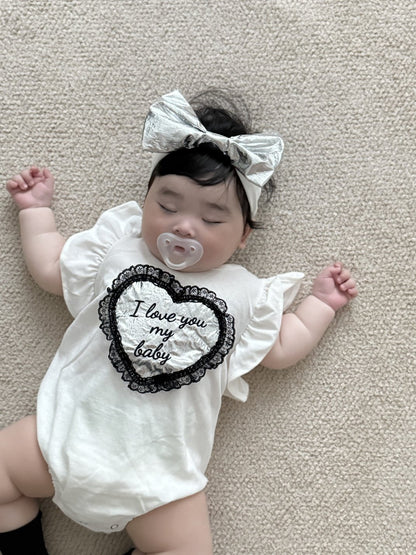 [PRE-ORDER] Lace Heart Body Suit + Hair Band Set