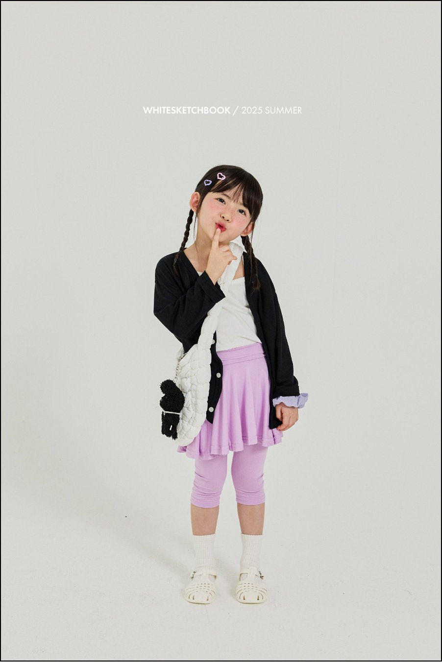Skirt 3/4 Leggings [Melange Grey,Black/L(4-5yr)]