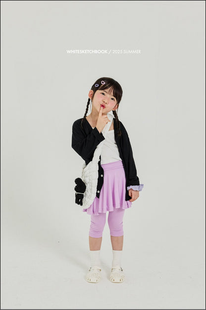 Skirt 3/4 Leggings [Melange Grey,Black/L(4-5yr)]