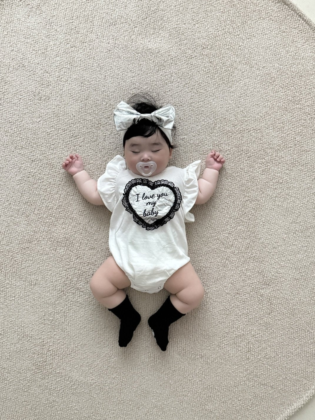 [PRE-ORDER] Lace Heart Body Suit + Hair Band Set