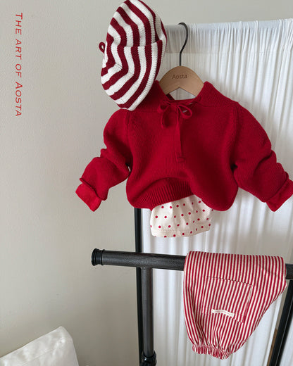 Cookie Sweater Hoodie Top [Red/L(3-5yr)]