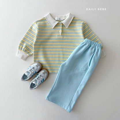 Cozy Collar T-Shirts [Yellow/M(3-4yr)]