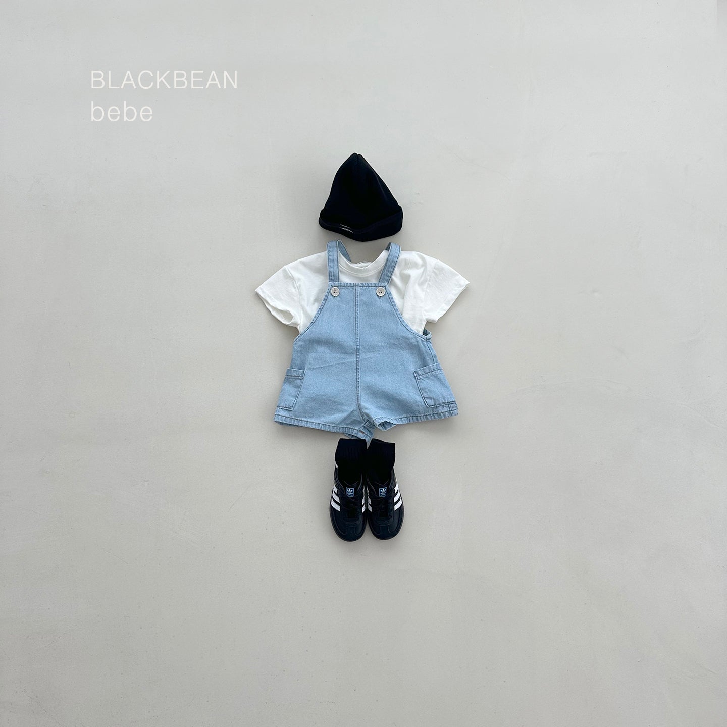 [PRE-ORDER] Pocket Denim Baby Overalls + Top Set