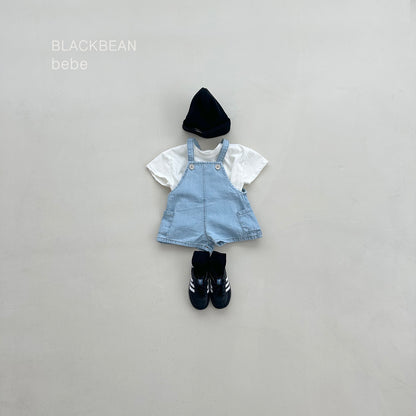 [PRE-ORDER] Pocket Denim Baby Overalls + Top Set