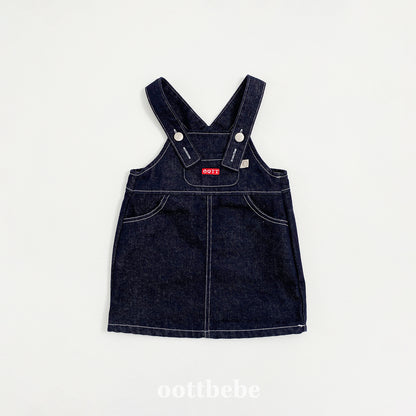 [PRE-ORDER] Denim Suspender Dress