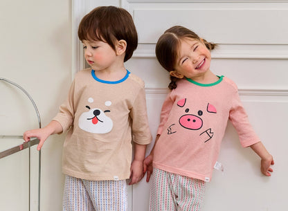 Animal Mesh 3/4 Home Wear Set