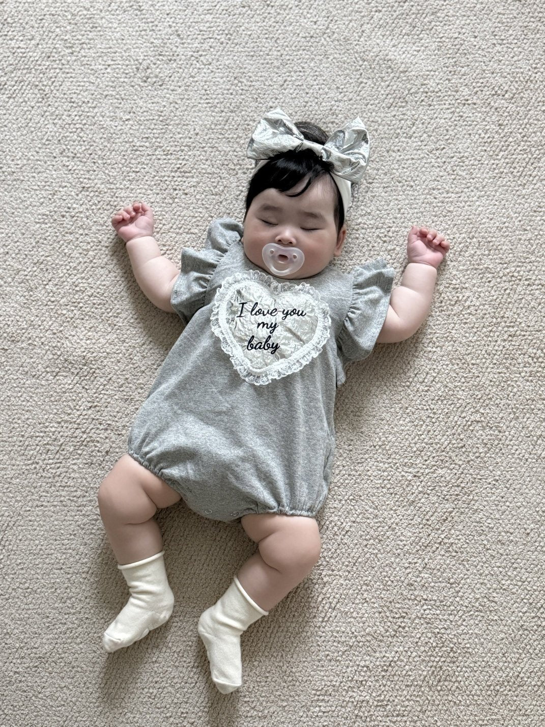 [PRE-ORDER] Lace Heart Body Suit + Hair Band Set