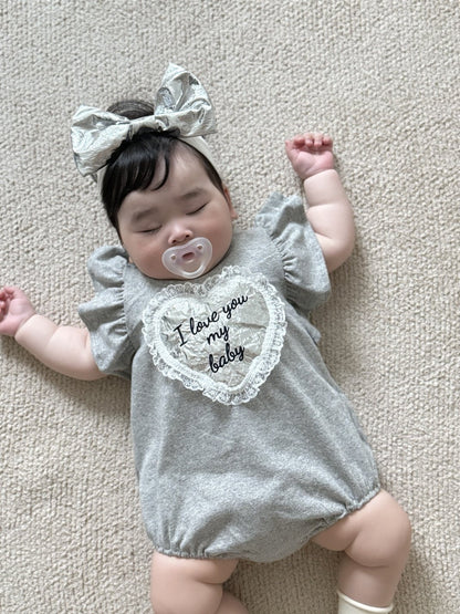[PRE-ORDER] Lace Heart Body Suit + Hair Band Set