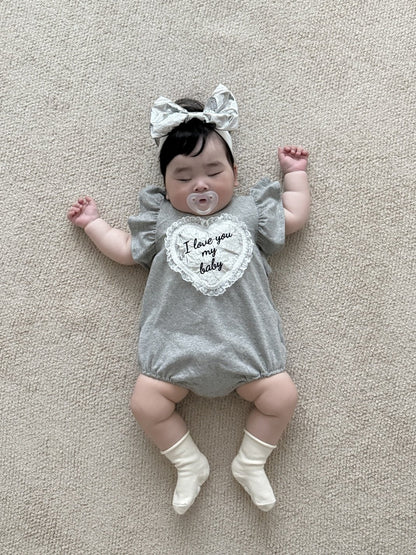 [PRE-ORDER] Lace Heart Body Suit + Hair Band Set