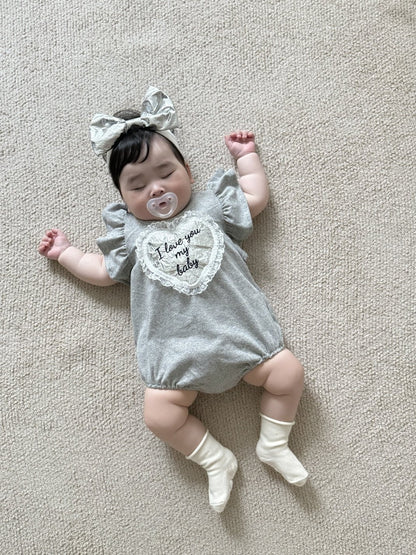 [PRE-ORDER] Lace Heart Body Suit + Hair Band Set