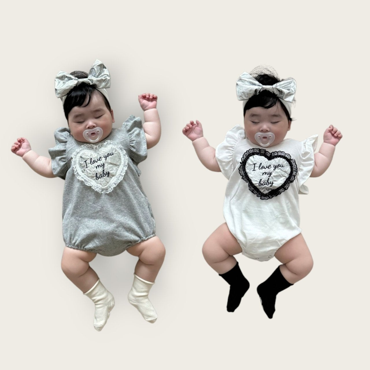 [PRE-ORDER] Lace Heart Body Suit + Hair Band Set